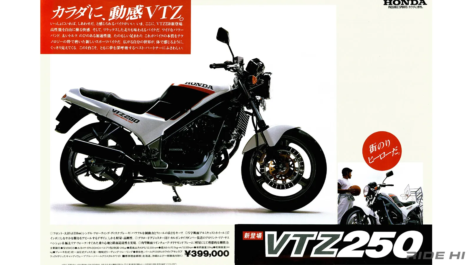 オートバイ・バイク VTZ250 VTのネイキッド専用デザインのみとなったVTZ250【このバイクに