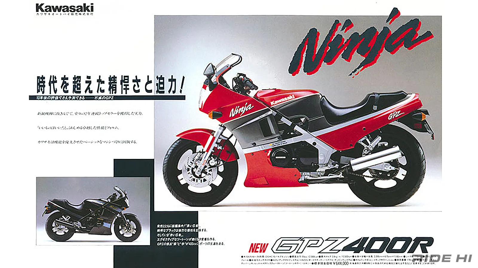 GPZ400Rはいきなりの水冷とフルエアロカウルの独自フォルムが衝撃だっ