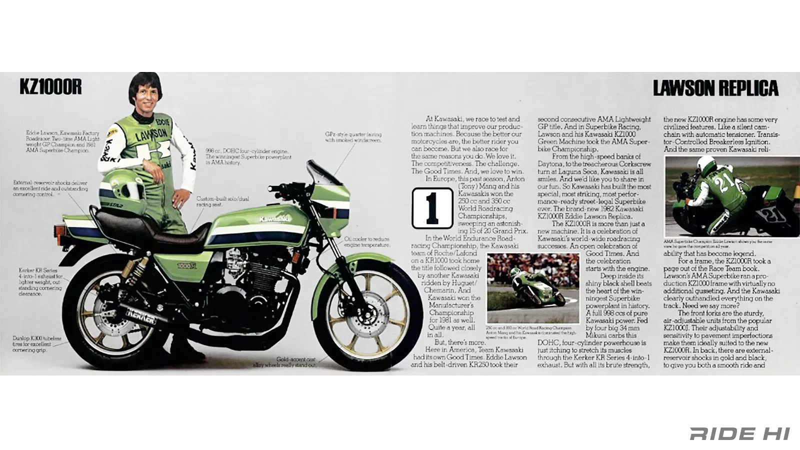 Kawasakiを直感させるアップハンレーサー、Z1000Rローソンレプリカ