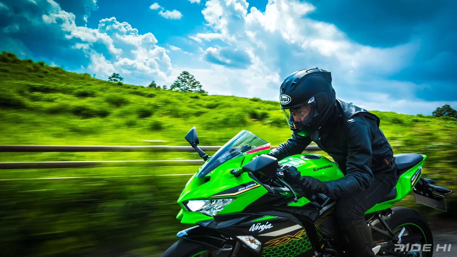 カワサキカラーライディングシューズ バイク用靴 黒/緑 27.0