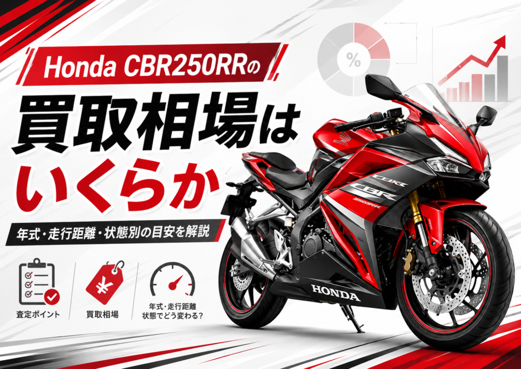 CBR250RRの買取相場｜MC51・MC22の年式、走行距離、状態別に解説 