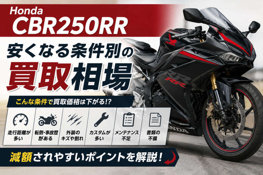 CBR250RRの買取相場｜MC51・MC22の年式、走行距離、状態別に解説 