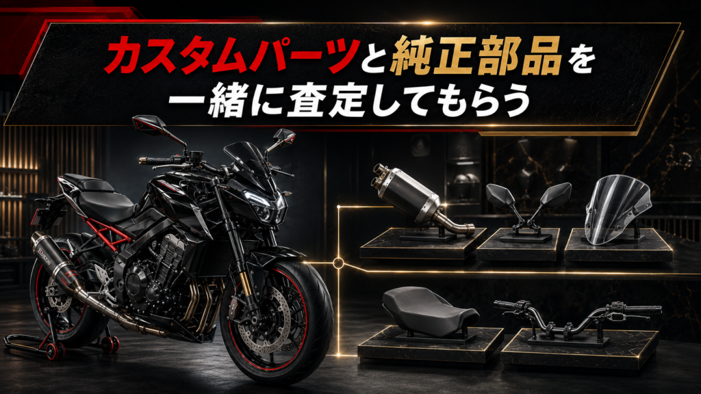 カスタムパーツと純正部品を一緒に査定してもらう