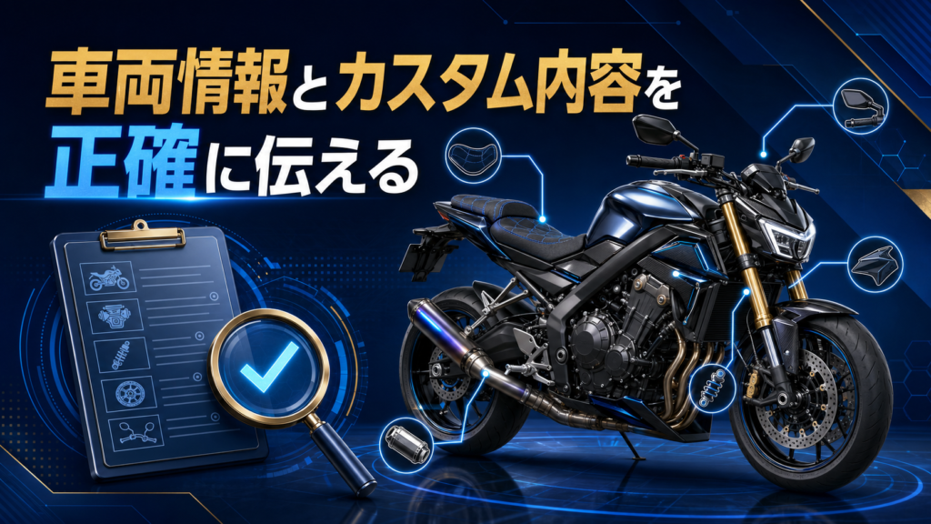 車両情報とカスタム内容を正確に伝える