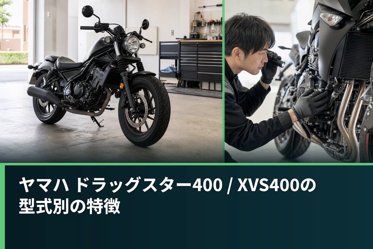 ヤマハ ドラッグスター400 / XVS400の型式別の特徴