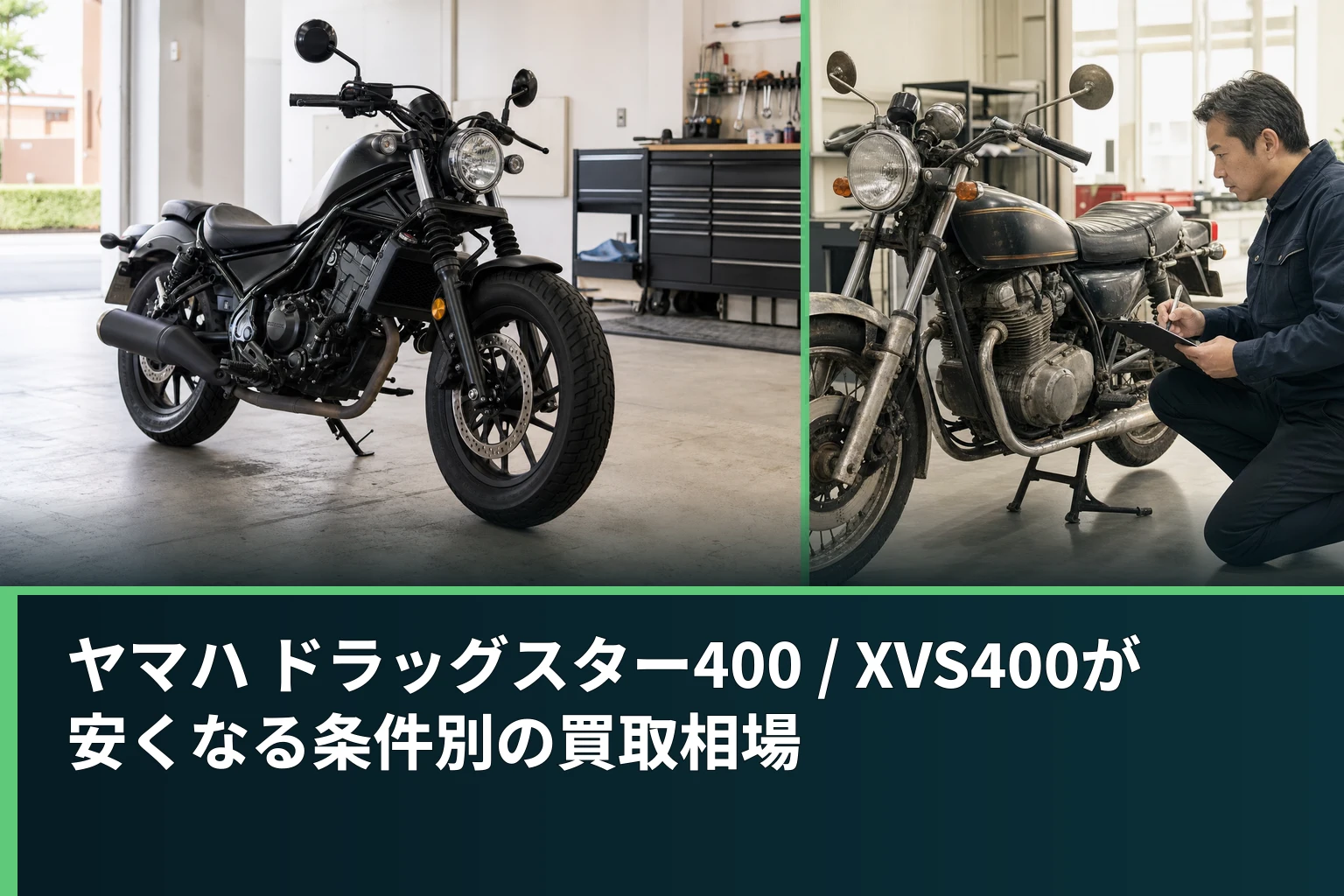 ヤマハ ドラッグスター400 / XVS400が安くなる条件別の買取相場