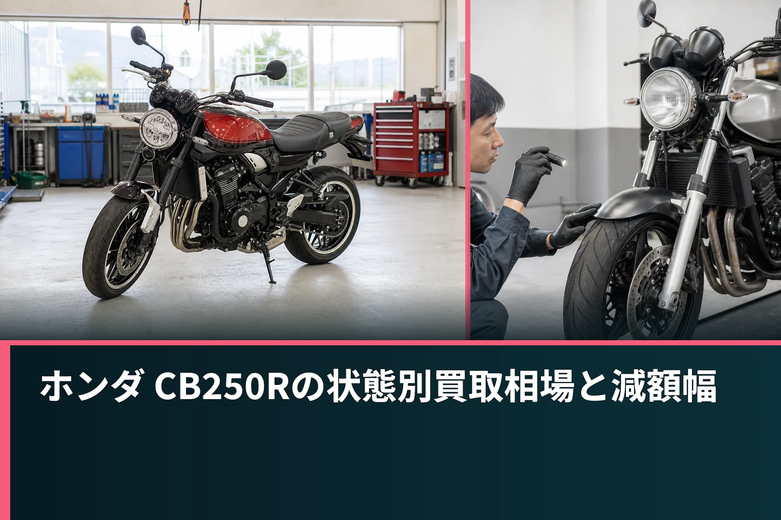 ホンダ CB250Rの状態別買取相場と減額幅