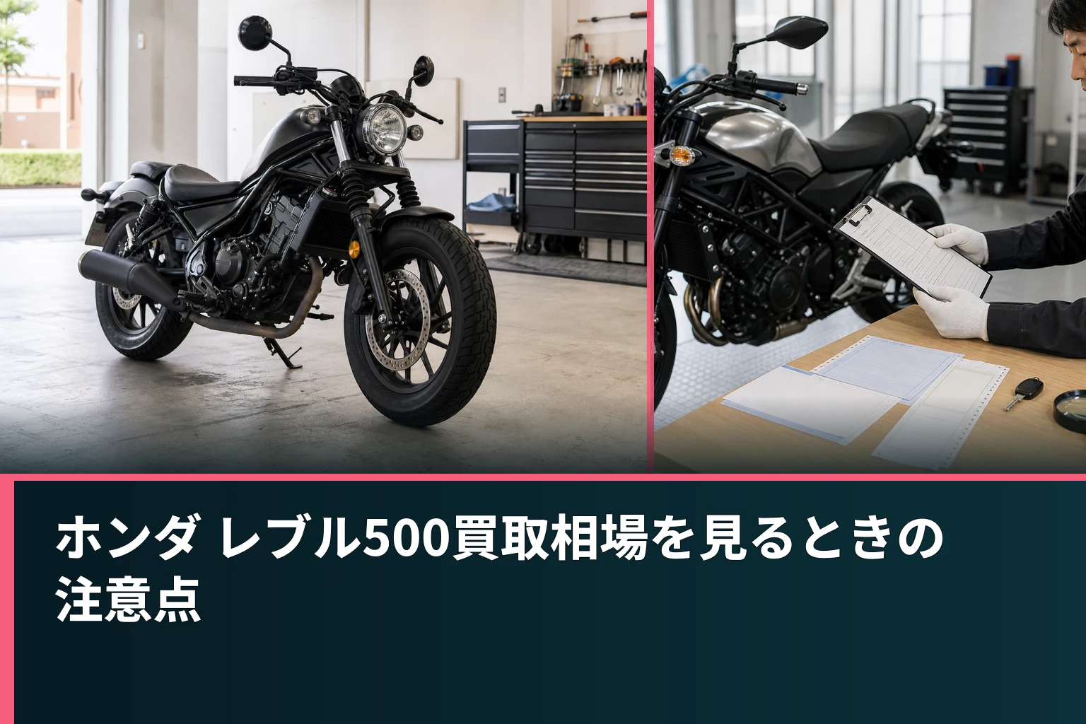ホンダ レブル500買取相場を見るときの注意点