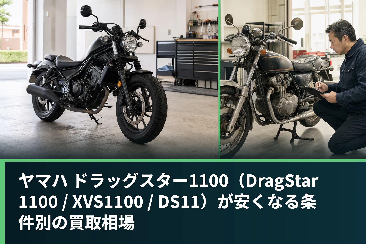 ヤマハ ドラッグスター1100(DragStar 1100 / XVS1100 / DS11)が安くなる条件別の買取相場