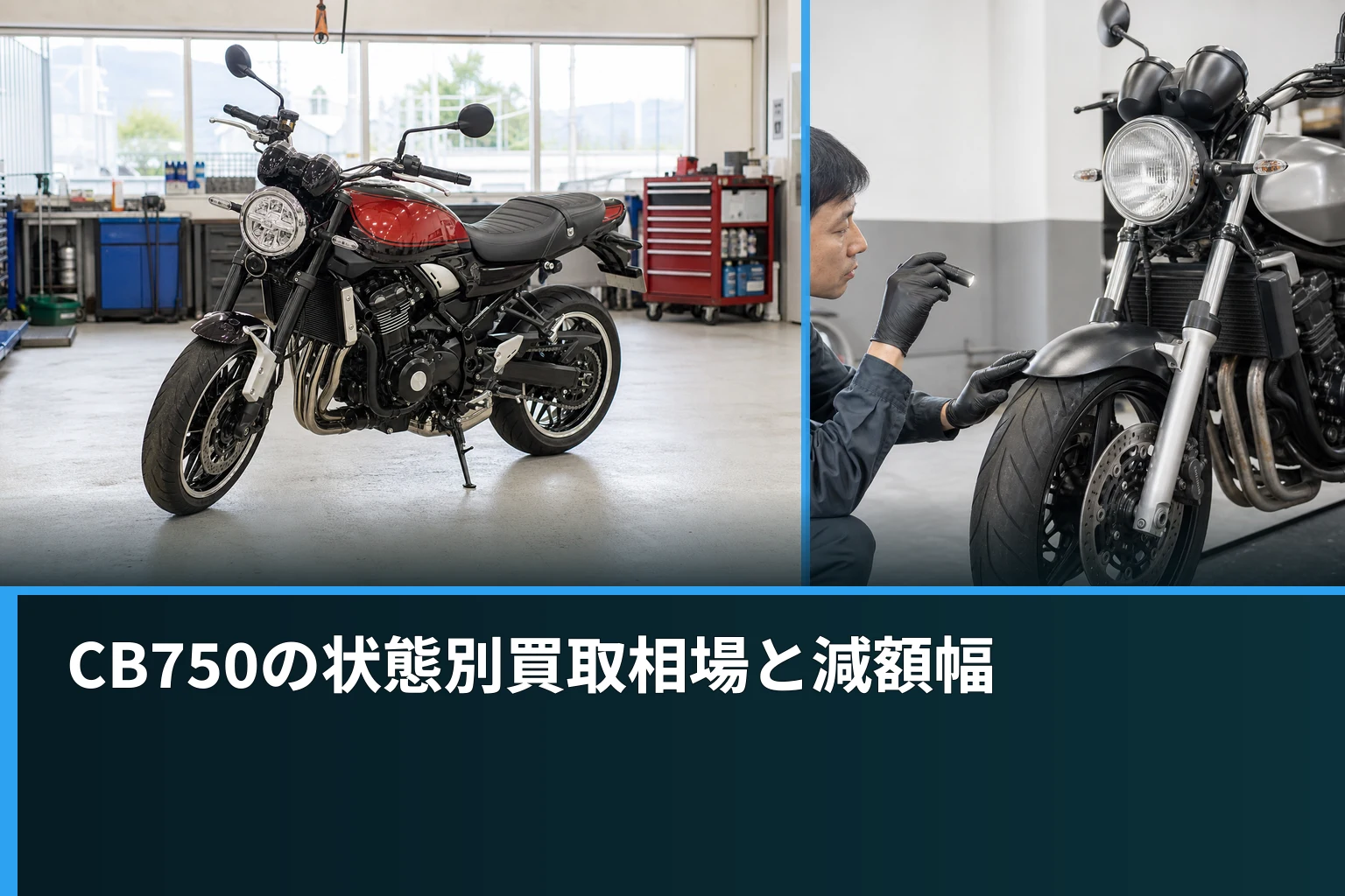 CB750の状態別買取相場と減額幅