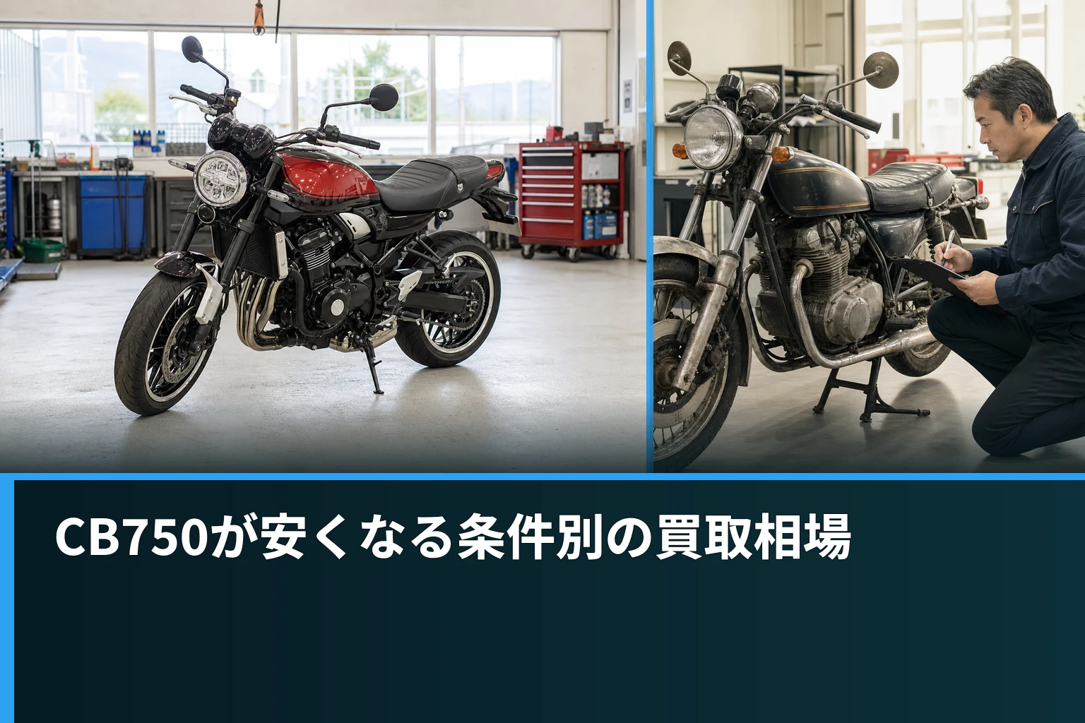 CB750が安くなる条件別の買取相場