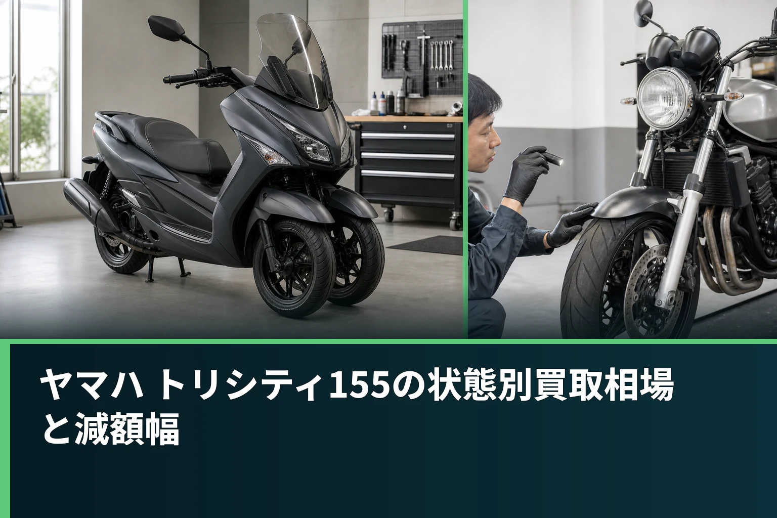 ヤマハ トリシティ155の状態別買取相場と減額幅