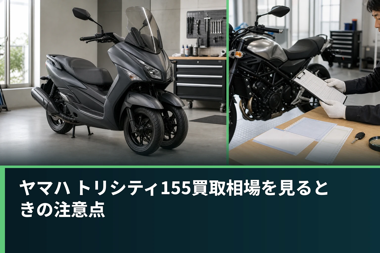 ヤマハ トリシティ155買取相場を見るときの注意点