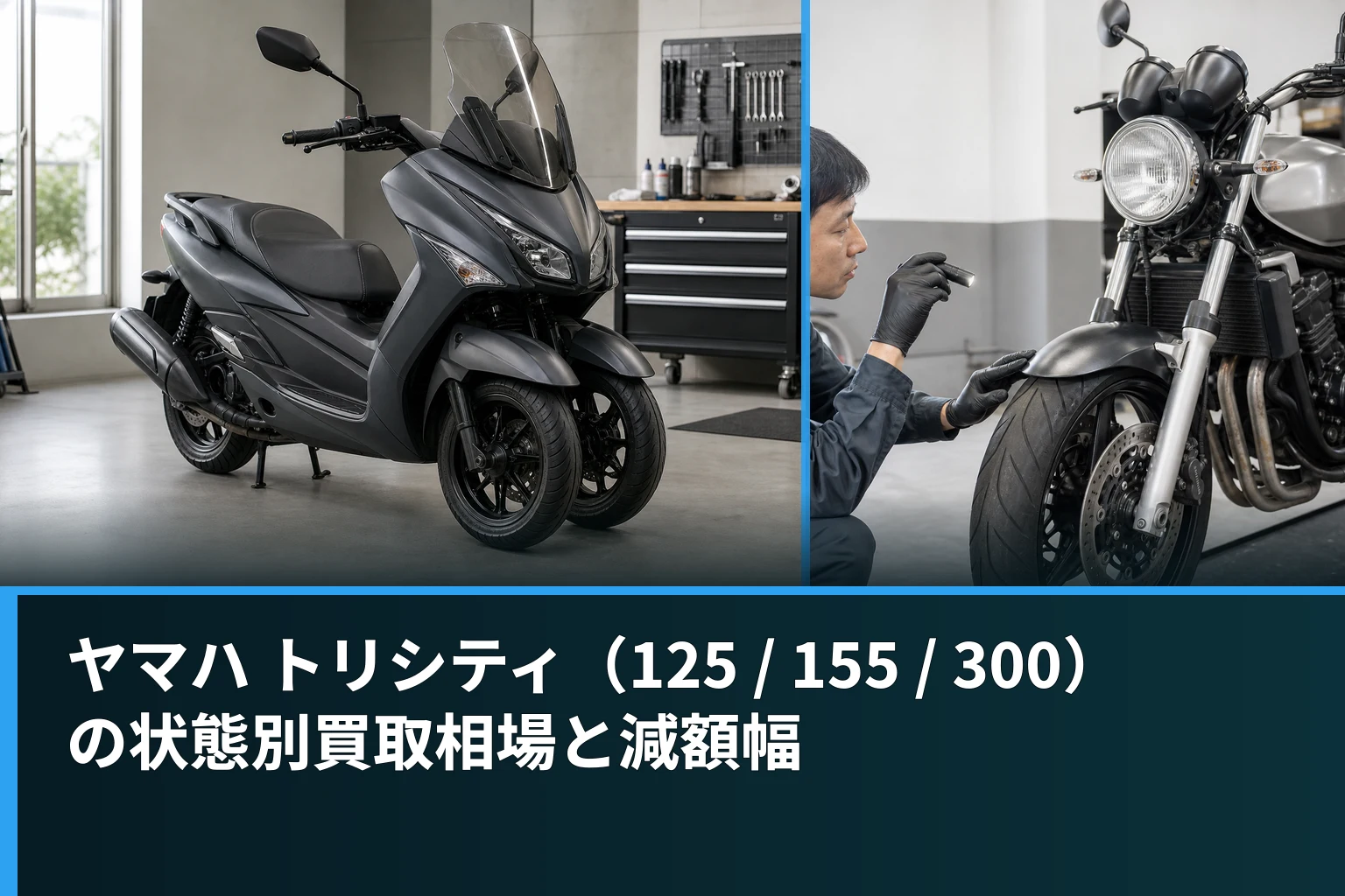ヤマハ トリシティ（125 / 155 / 300）の状態別買取相場と減額幅