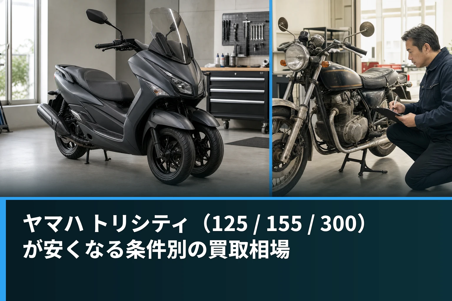 ヤマハ トリシティ（125 / 155 / 300）が安くなる条件別の買取相場