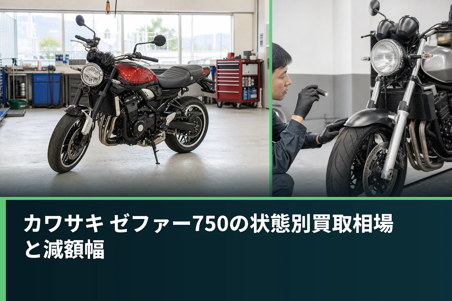 カワサキ ゼファー750の状態別買取相場と減額幅