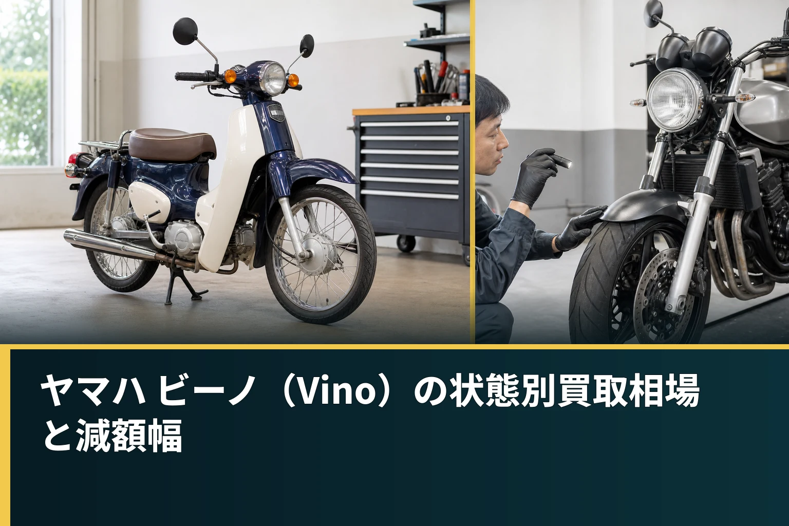 ヤマハ ビーノ(Vino)の状態別買取相場と減額幅