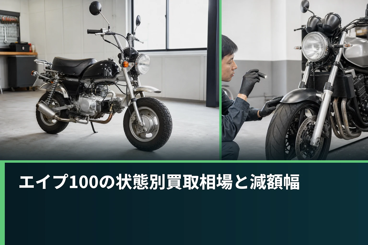 エイプ100の状態別買取相場と減額幅