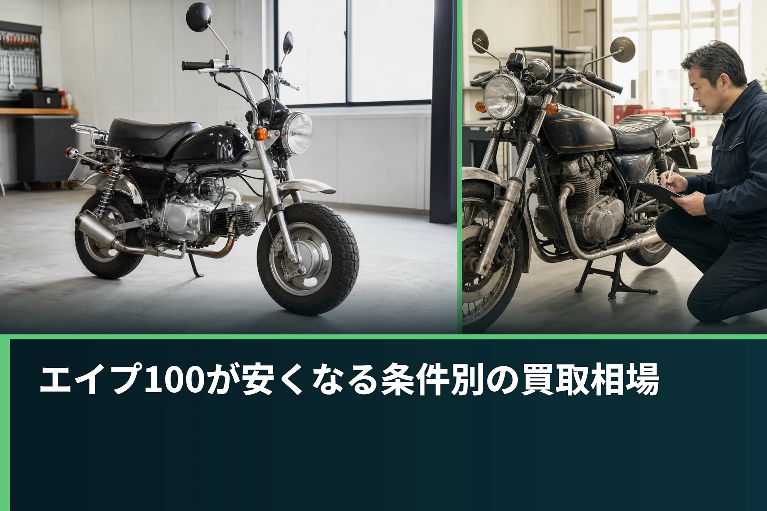 エイプ100が安くなる条件別の買取相場