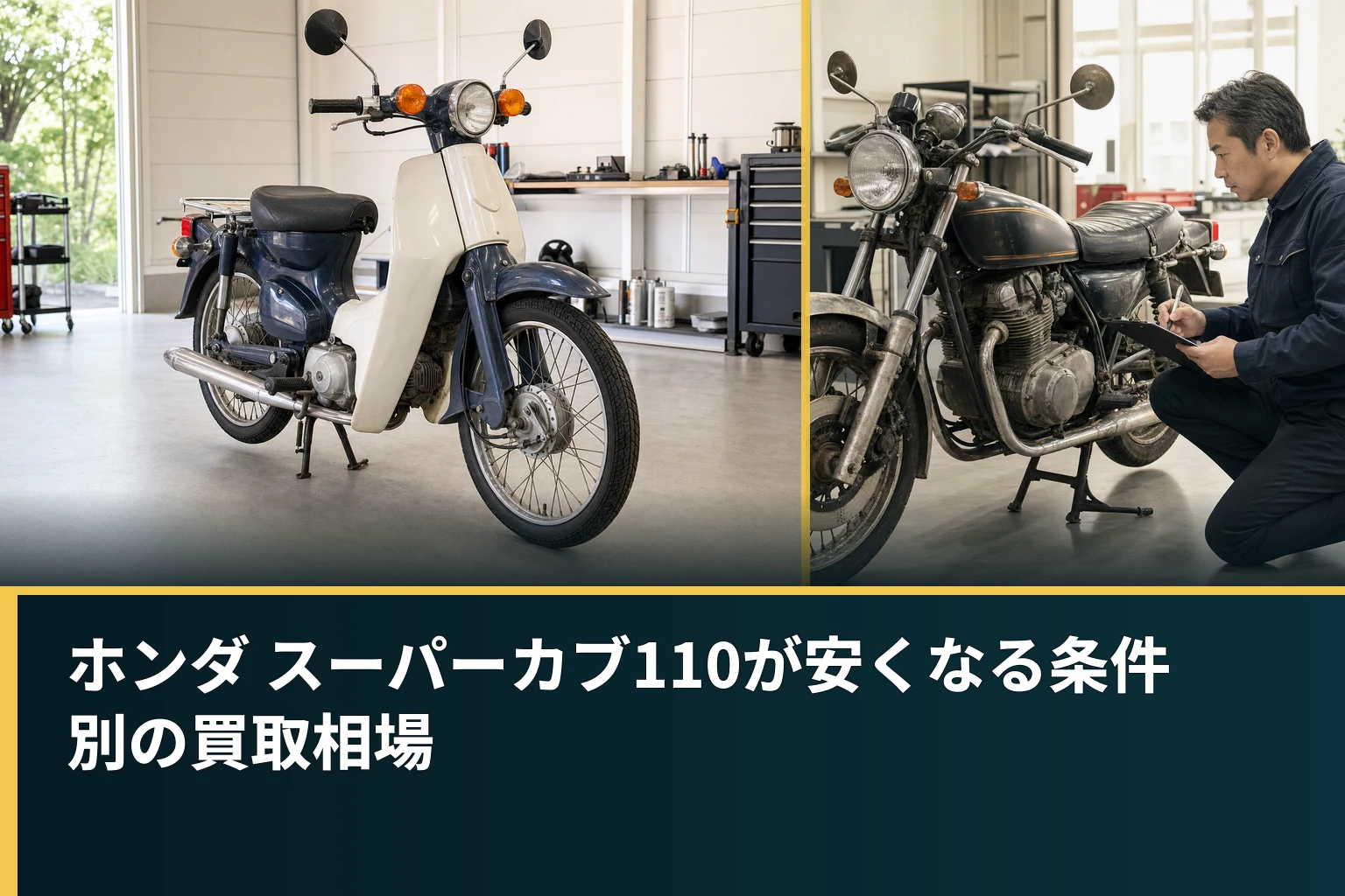 ホンダ スーパーカブ110が安くなる条件別の買取相場