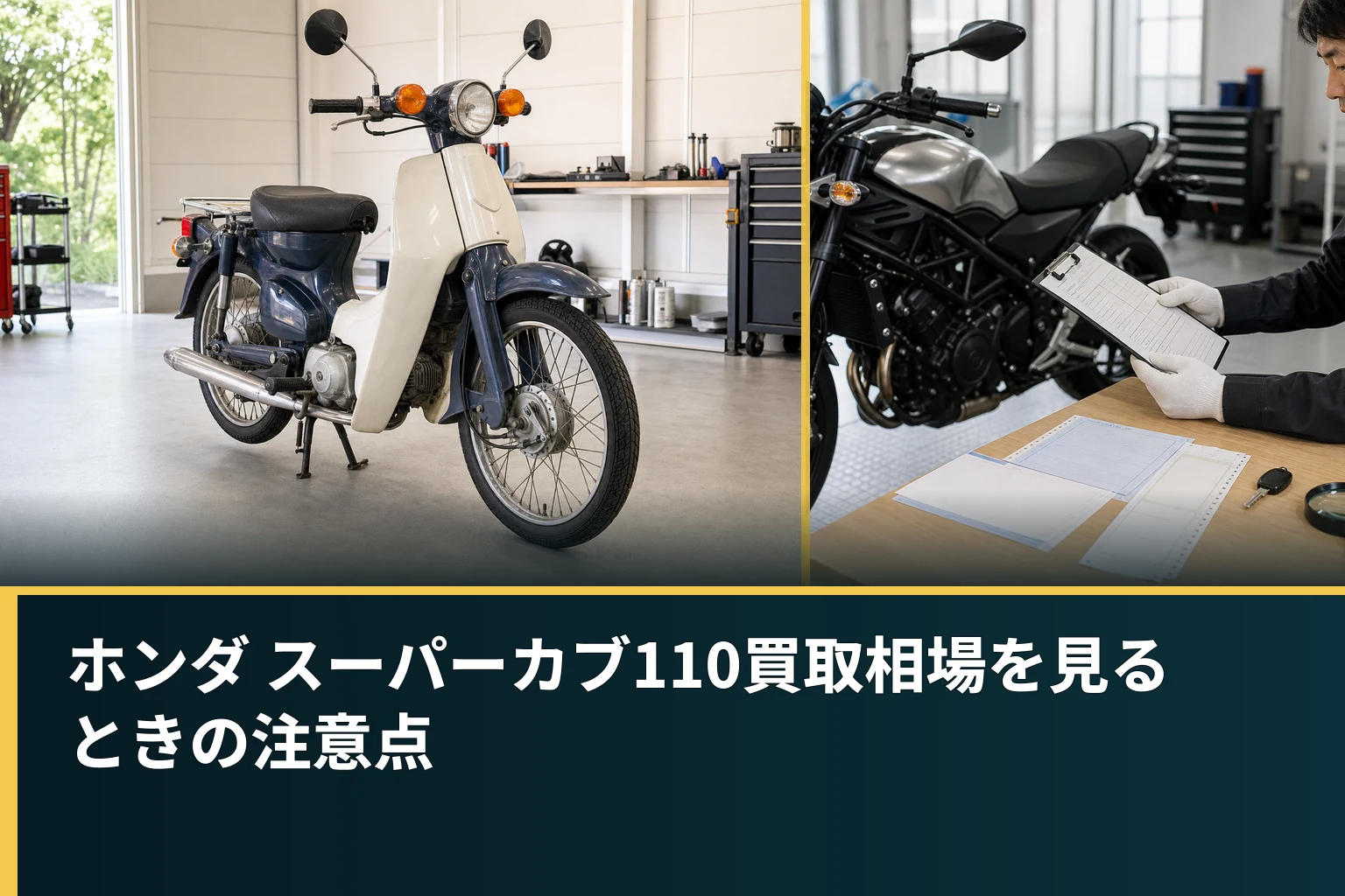 ホンダ スーパーカブ110買取相場を見るときの注意点
