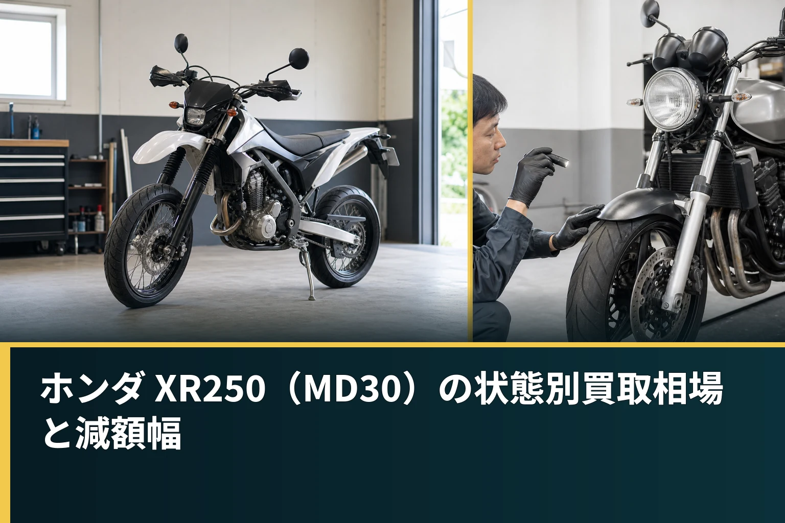 ホンダ XR250(MD30)の状態別買取相場と減額幅