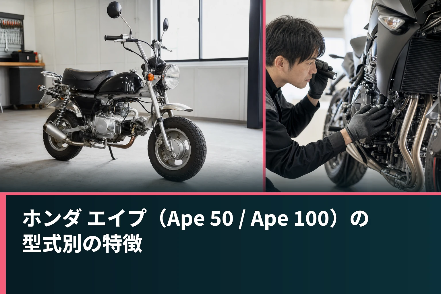 ホンダ エイプ(Ape 50 / Ape 100)の型式別の特徴