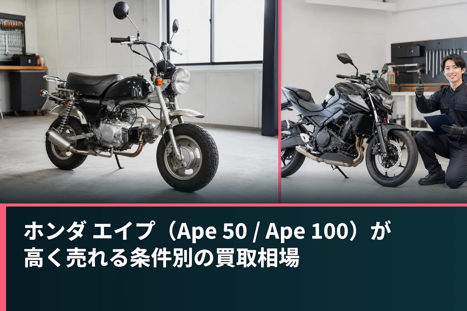 ホンダ エイプ(Ape 50 / Ape 100)が高く売れる条件別の買取相場