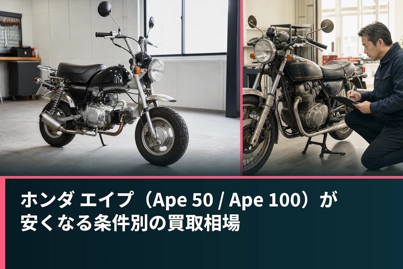 ホンダ エイプ(Ape 50 / Ape 100)が安くなる条件別の買取相場