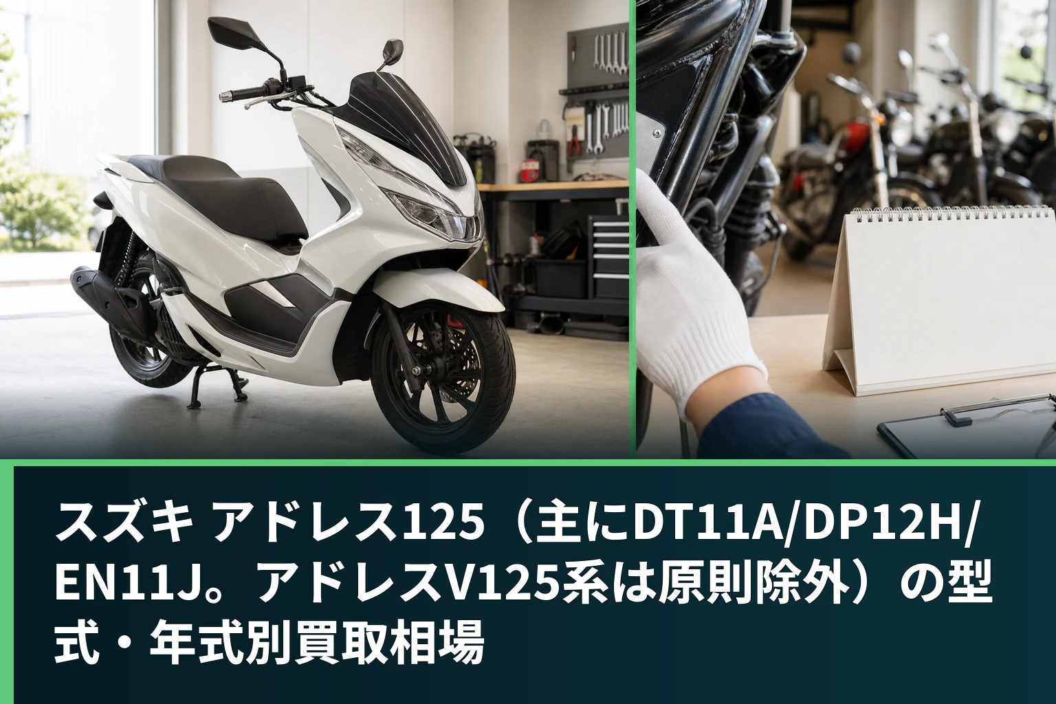 スズキ アドレス125(主にDT11A/DP12H/EN11J。アドレスV125系は原則除外)の型式・年式別買取相場