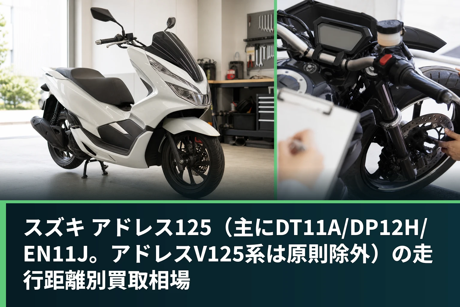 スズキ アドレス125(主にDT11A/DP12H/EN11J。アドレスV125系は原則除外)の走行距離別買取相場