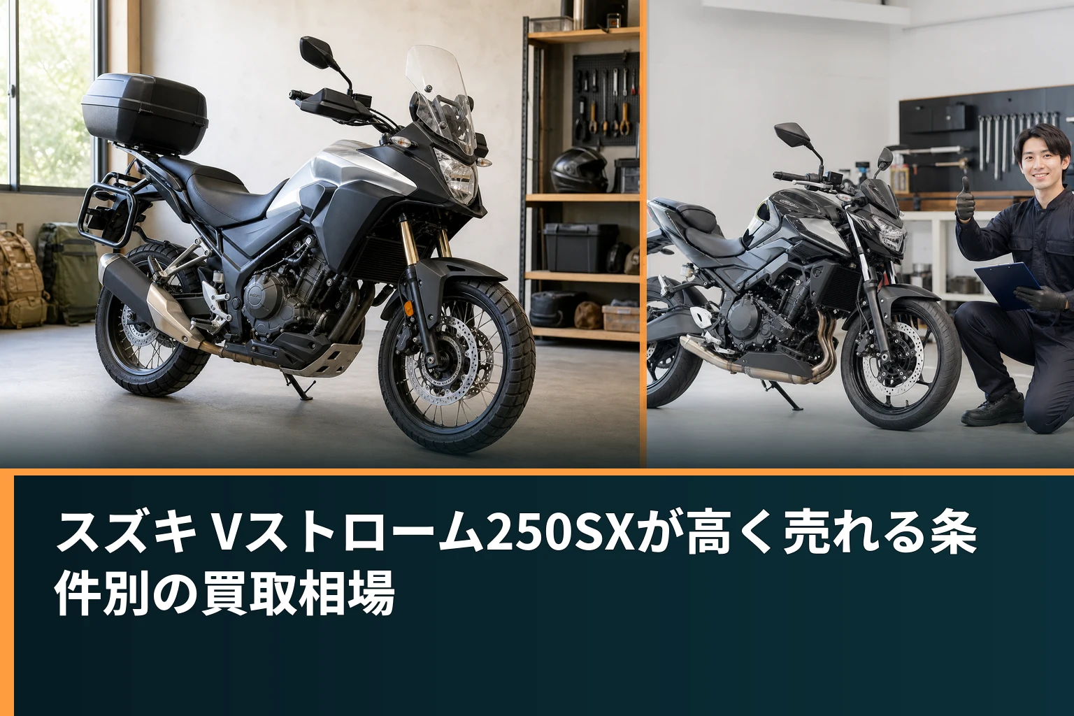 スズキ Vストローム250SXが高く売れる条件別の買取相場