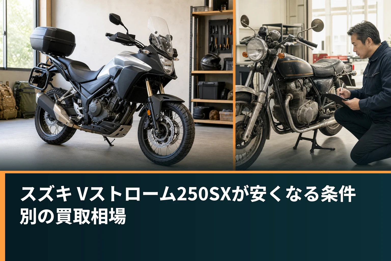 スズキ Vストローム250SXが安くなる条件別の買取相場