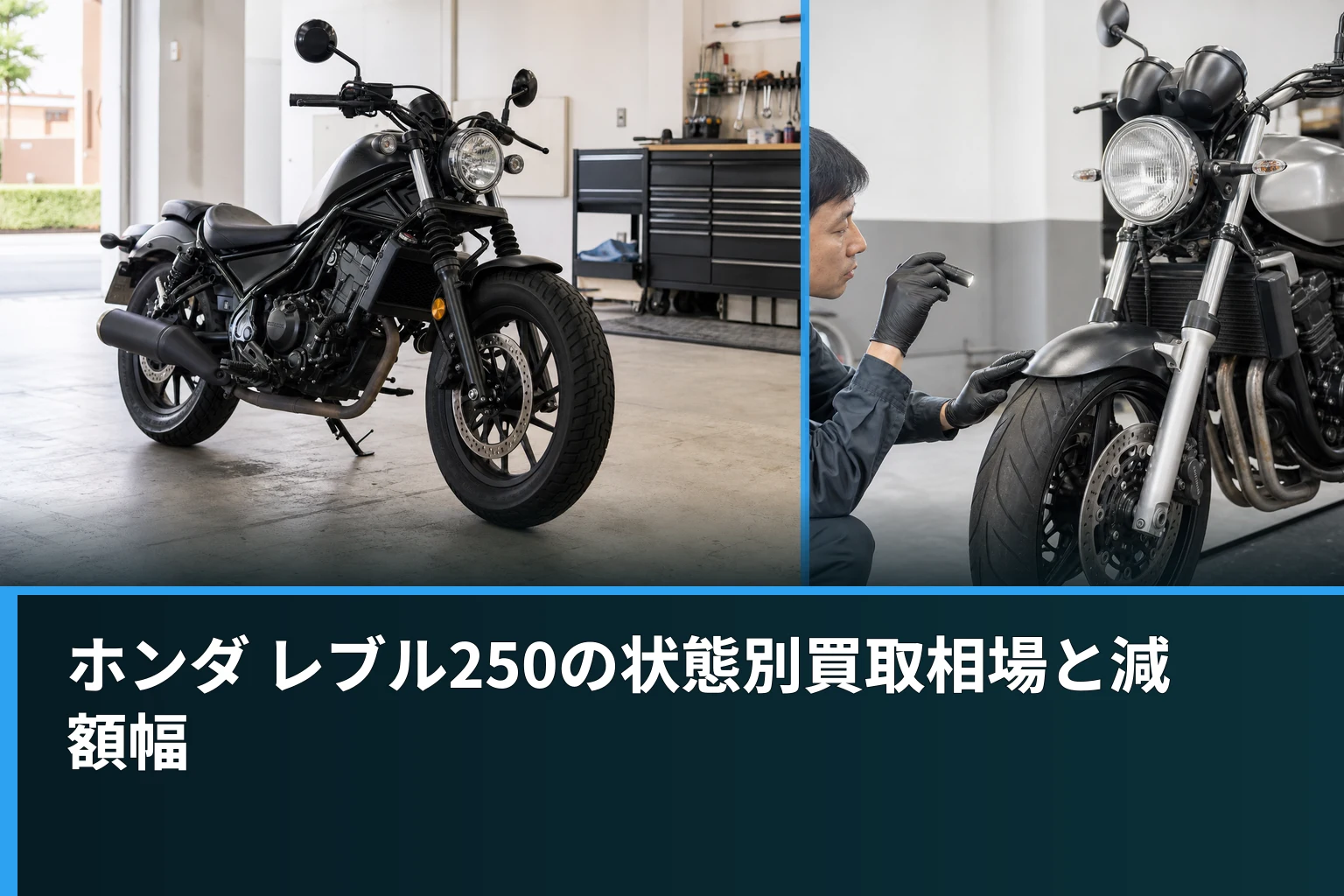 ホンダ レブル250の状態別買取相場と減額幅