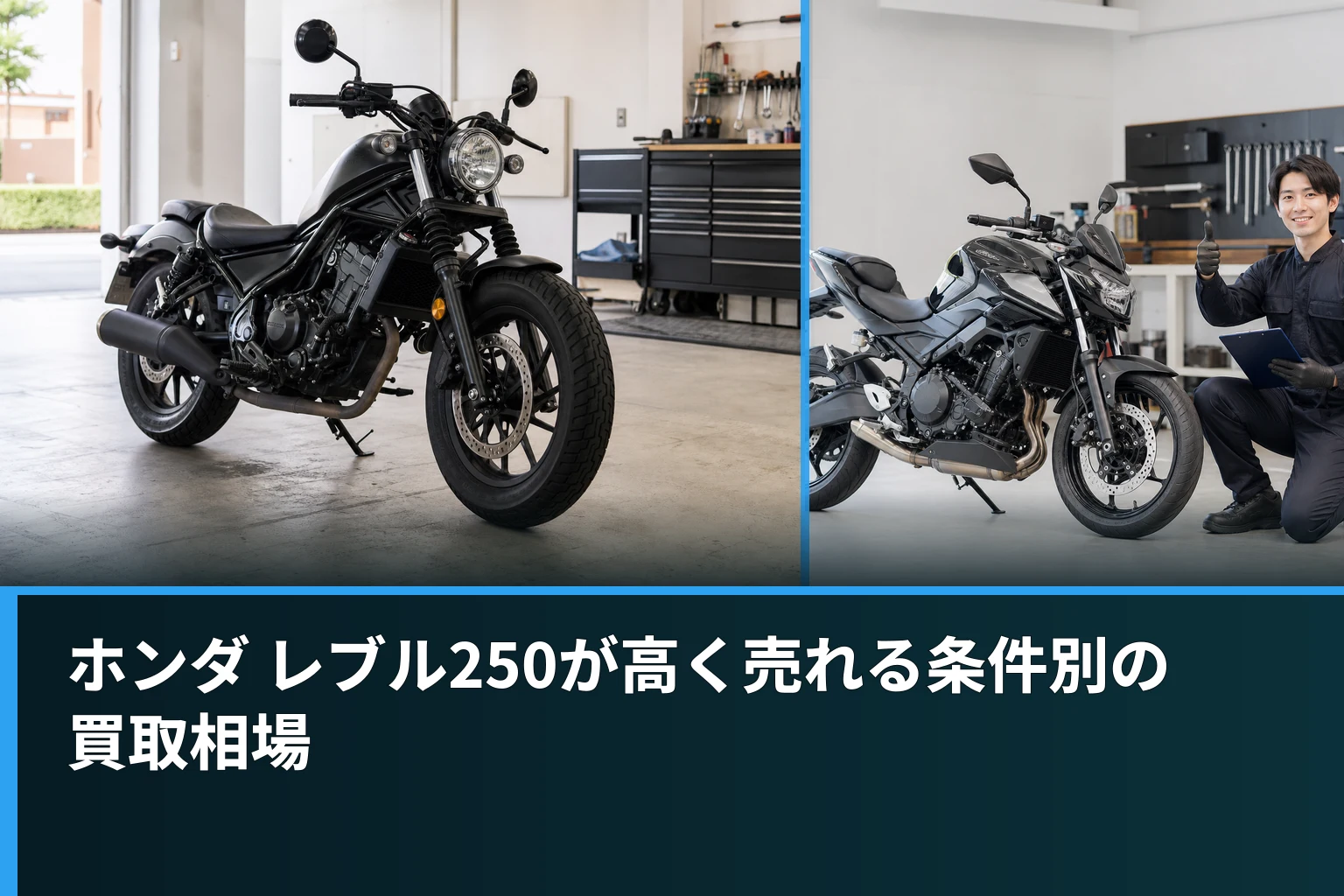 ホンダ レブル250が高く売れる条件別の買取相場