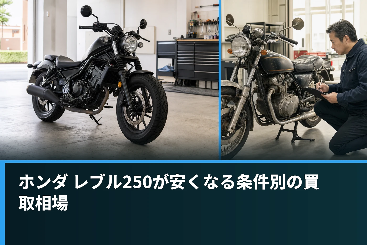 ホンダ レブル250が安くなる条件別の買取相場