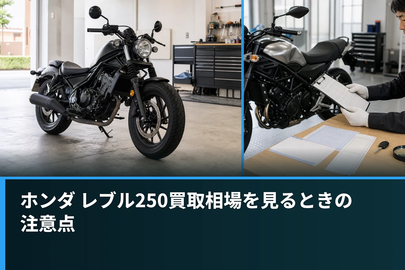 ホンダ レブル250買取相場を見るときの注意点