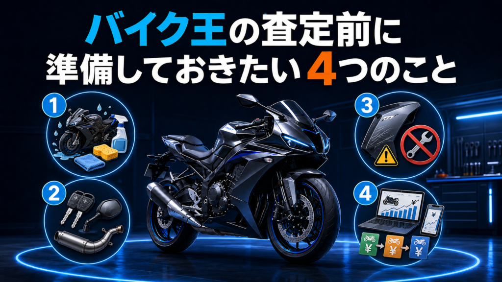バイク王の査定前に準備しておきたい4つのこと