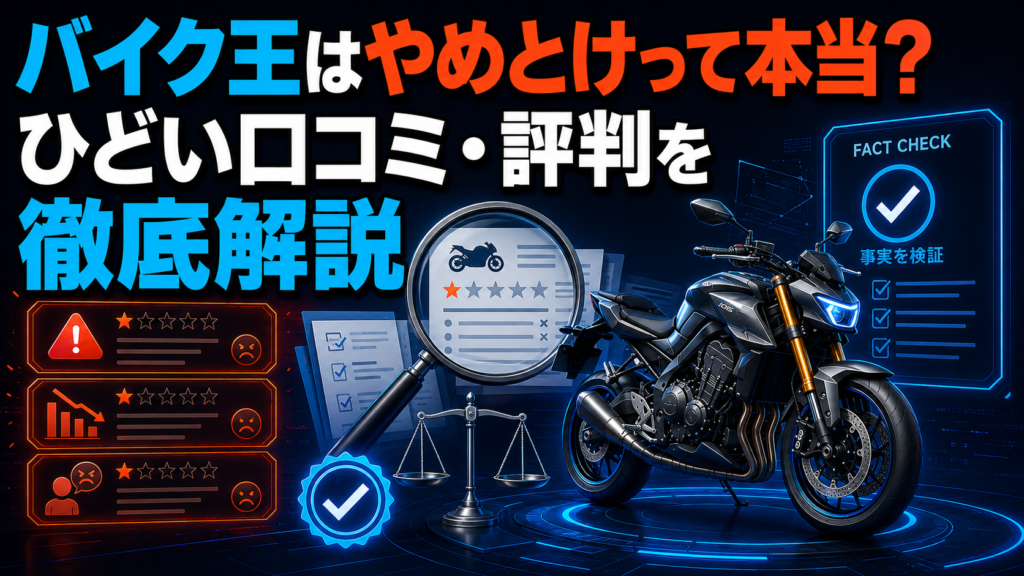 バイク王はやめとけって本当？ひどい口コミ・評判を徹底解説