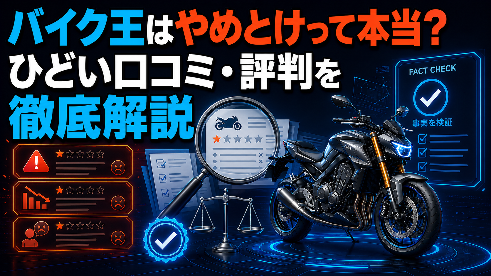 バイク王はやめとけって本当?ひどい口コミ・評判を徹底解説