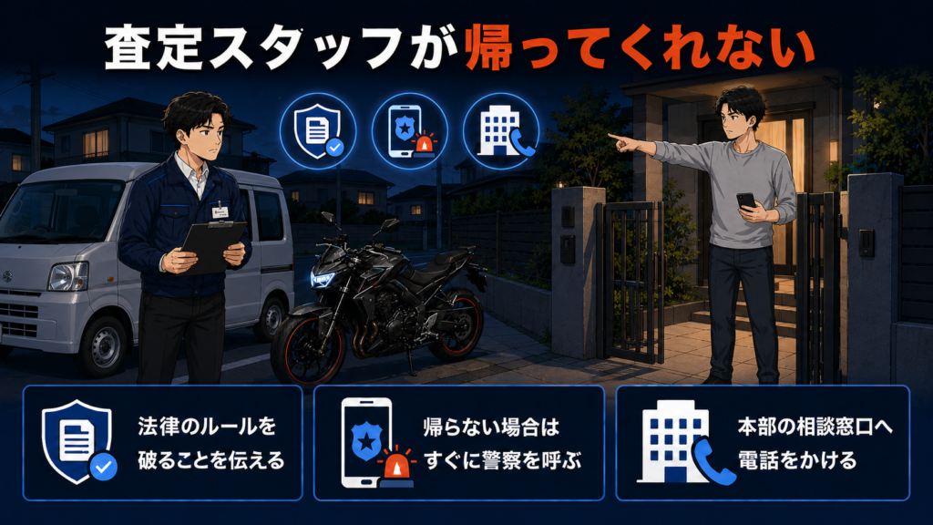 査定スタッフが帰ってくれない