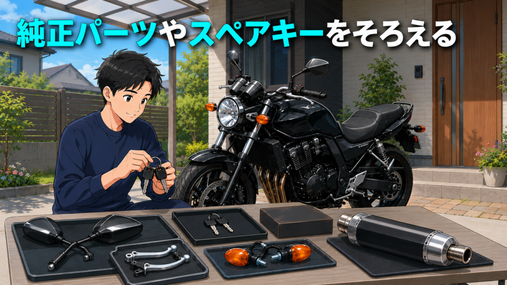純正パーツやスペアキーをそろえる