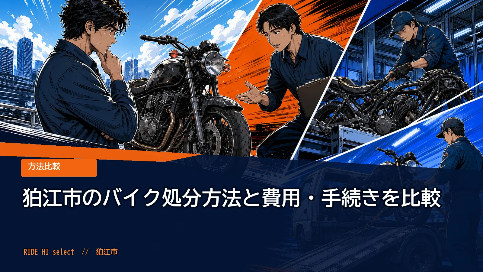 狛江市のバイク処分方法と費用・手続きを比較