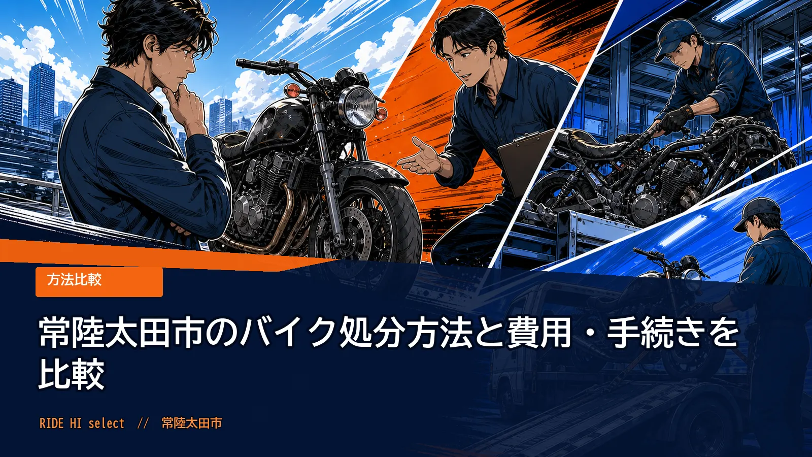 常陸太田市のバイク処分方法と費用・手続きを比較