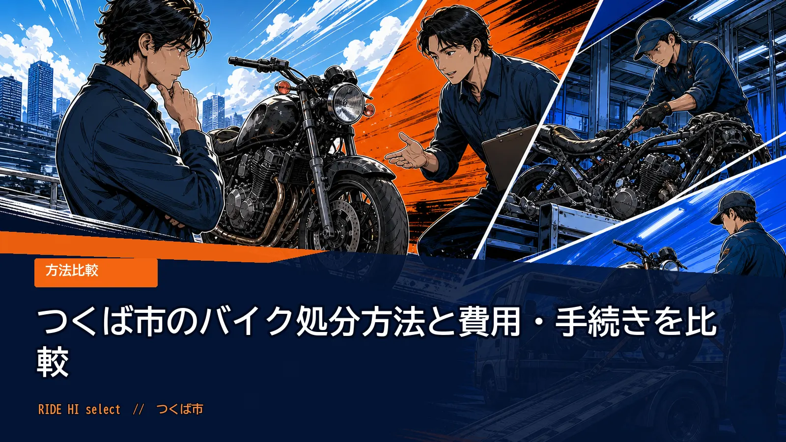 つくば市のバイク処分方法と費用・手続きを比較