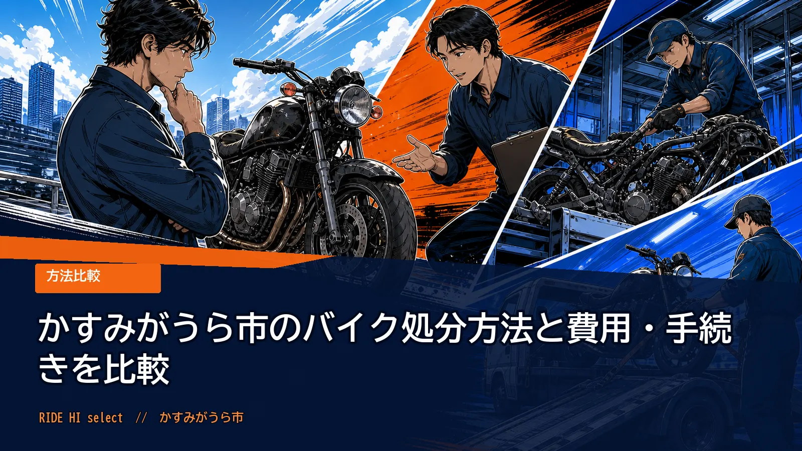 かすみがうら市のバイク処分方法と費用・手続きを比較