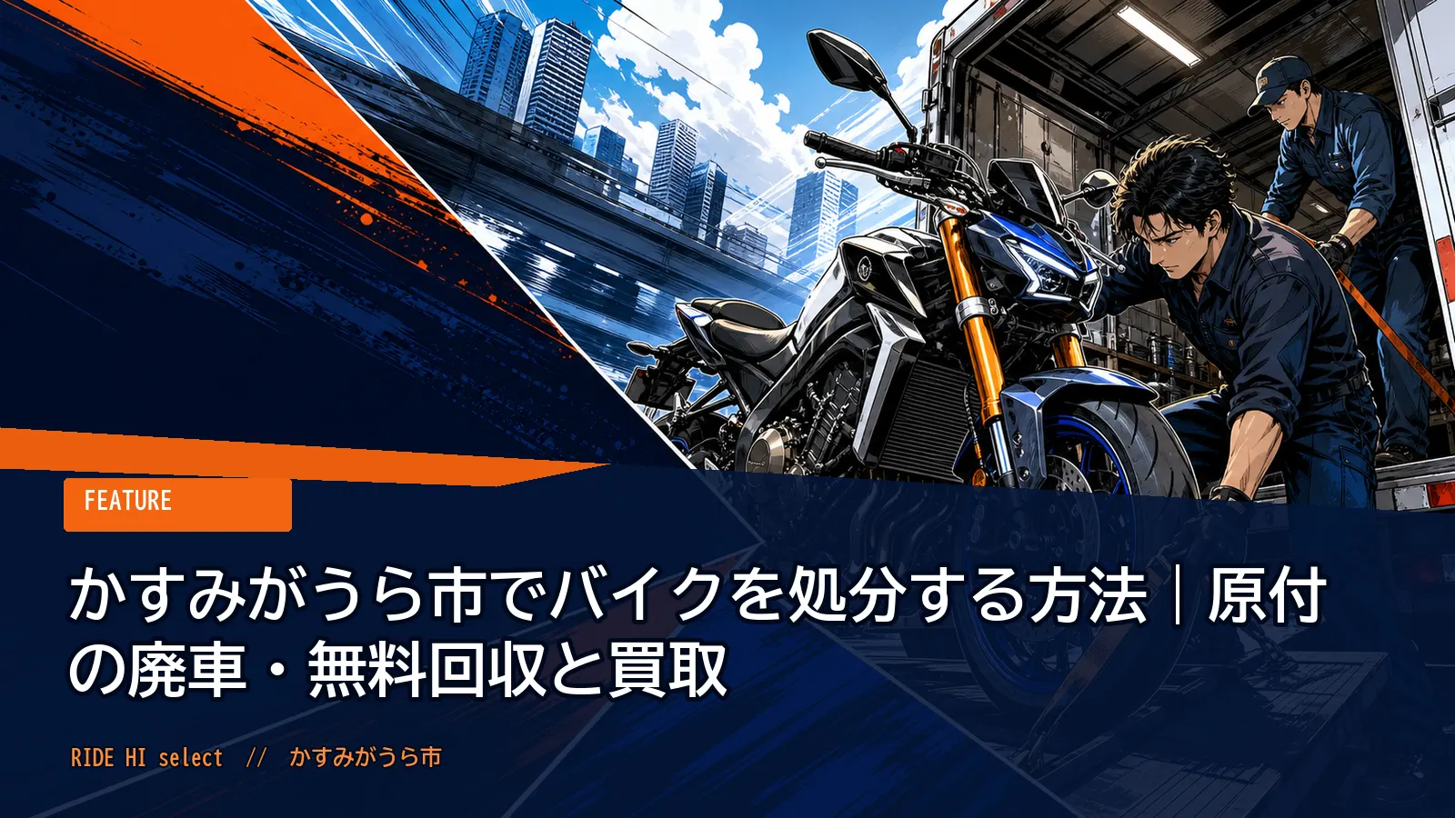 かすみがうら市でバイクを処分する方法|原付の廃車・無料回収と買取