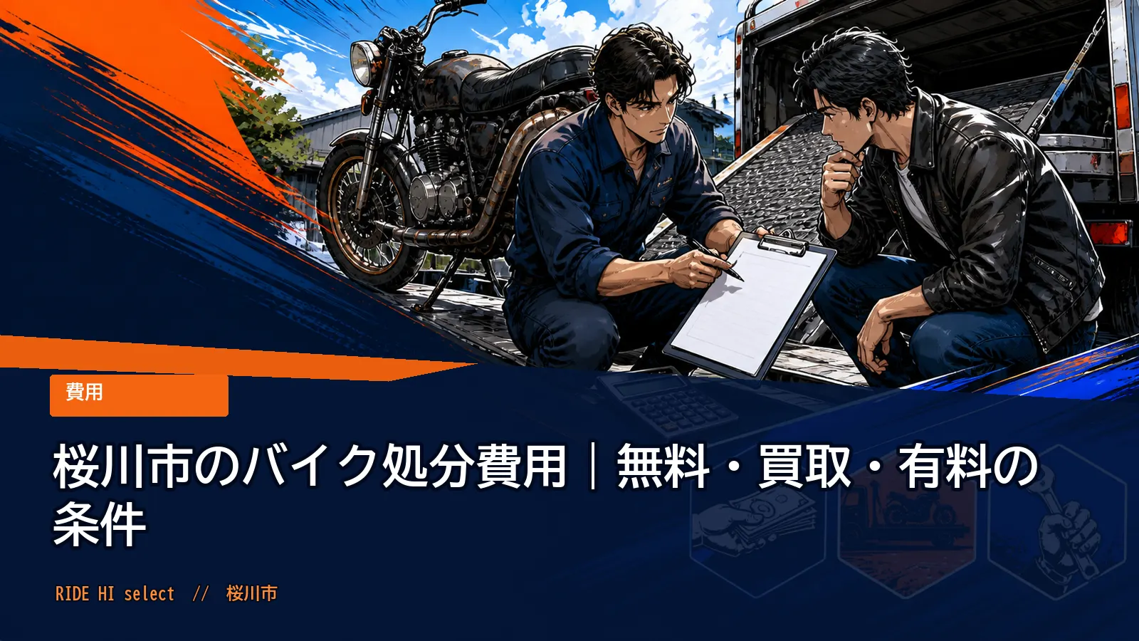 桜川市のバイク処分費用|無料・買取・有料の条件