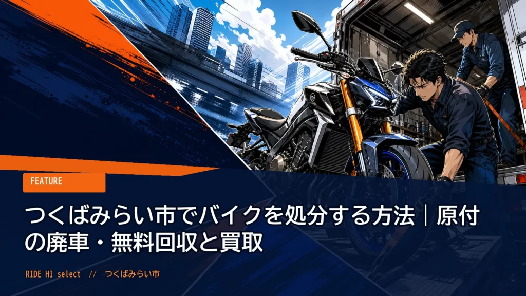 つくばみらい市でバイクを処分する方法｜原付の廃車・無料回収と買取