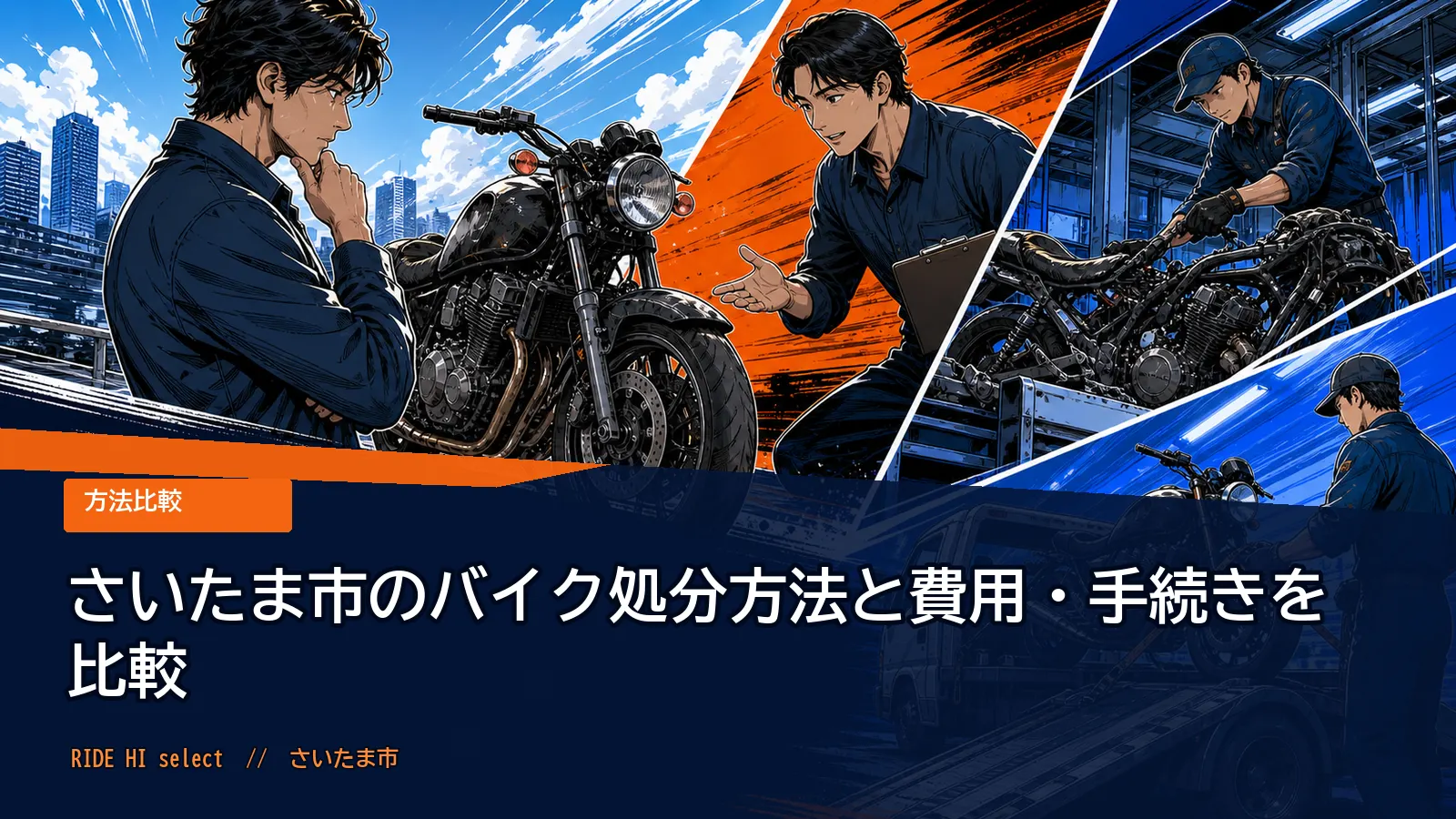 さいたま市のバイク処分方法と費用・手続きを比較